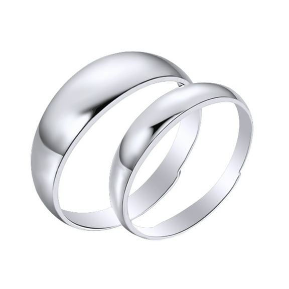 AFFY 14k White Gold Over Sterling Silver Unisex Couples Band Ring
