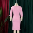 thumbnail image 4 of Womens Business Work Office Crew Neck Pencil Dress Elegant Ruched Long Dress, 4 of 8