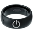thumbnail image 2 of Tungsten Gamer Power Band Ring 8mm Men Women Comfort Fit Black Dome Polished, 2 of 4