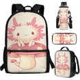 thumbnail image 7 of Yuyamidu Axolotl Backpack with Lunch Bag for Girls 8-12 Mushroom Kids Book Bag and Lunch Box Set for Girls 4 PCS Elementary/Middle School Bookbag and Lunchbox Pen Case Water Bottle Bag, 7 of 7