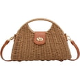 thumbnail image 4 of Straw Crossbody Bag for Women, Handwoven Rattan Beach Handbag, Top Handle Shoulder Bags Purse for Travel Vacation, Summer Beach Tote, 4 of 4