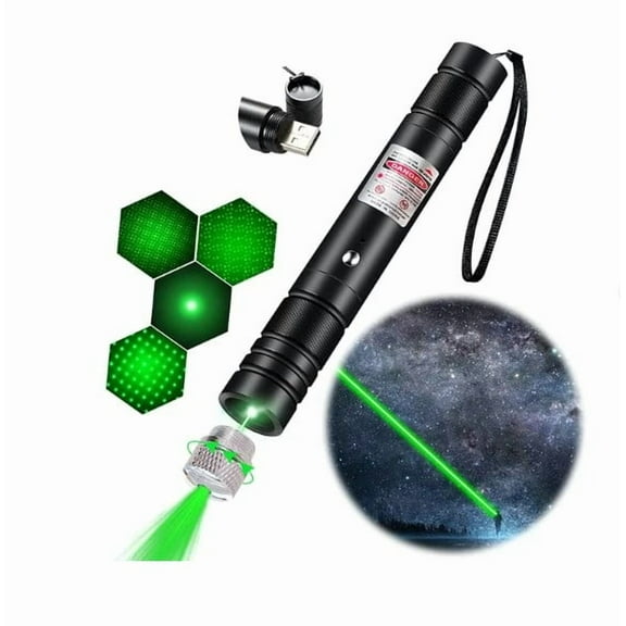 Long Range Green Laser Pointer High Power, Material Upgrade Laser Pointer Pen，2000 Metres Green Lazer Pointer Rechargeable for Hiking,Cat Laser Toy Laser Pointer Rechargeable