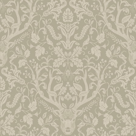 Chesapeake Kiwassa Sage Antler Damask Wallpaper