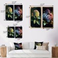 thumbnail image 4 of Designart "Blue Retro Hydrangea in Full Bloom I" Floral Framed Wall Art Set Of 2 - Traditional Blue Frame Gallery Set For Office Decor, 4 of 6