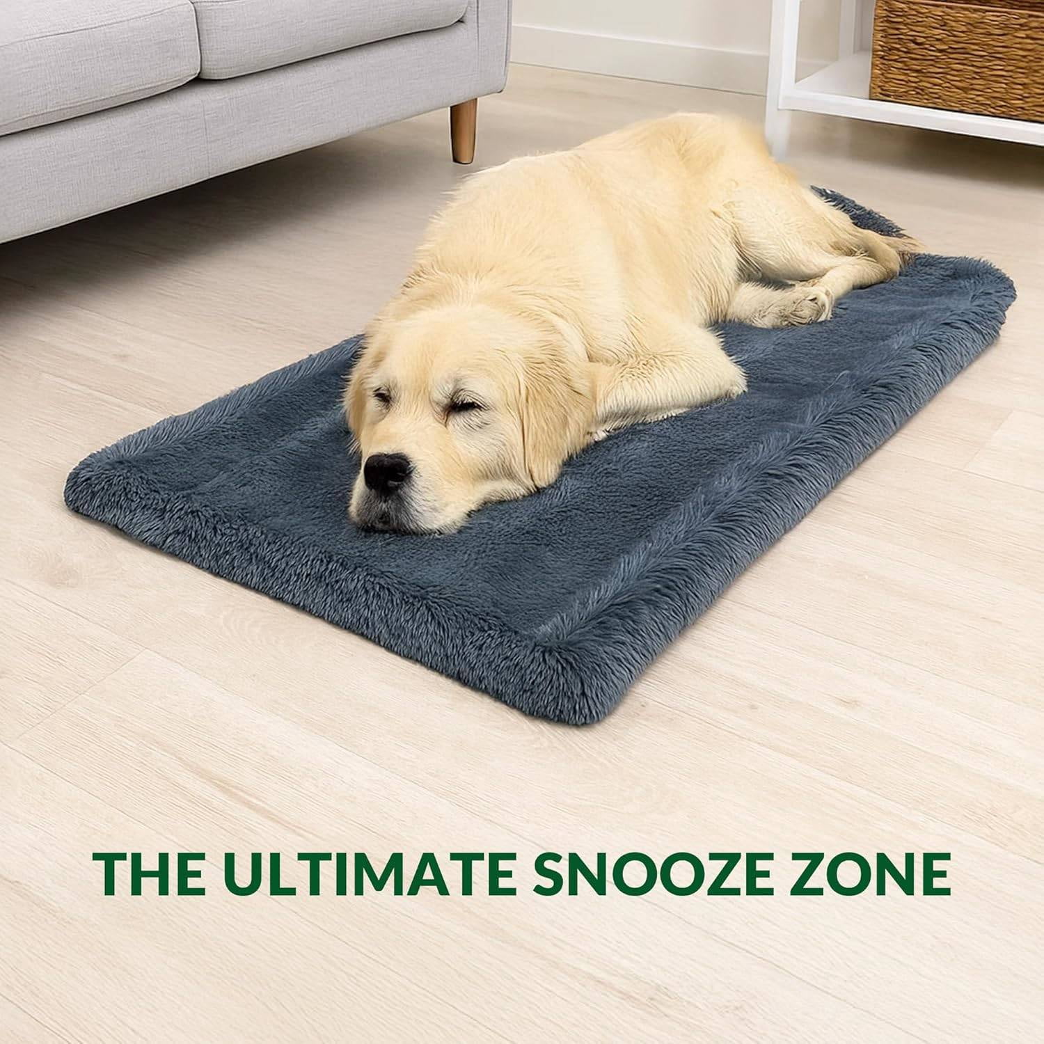 Dig Defence Large Plush Pet Bed, Soft Fluffy Surface, Removable Washable Cover with Waterproof Sleeve, Non Slip Bottom, Durable Dog Bed for Large Dogs