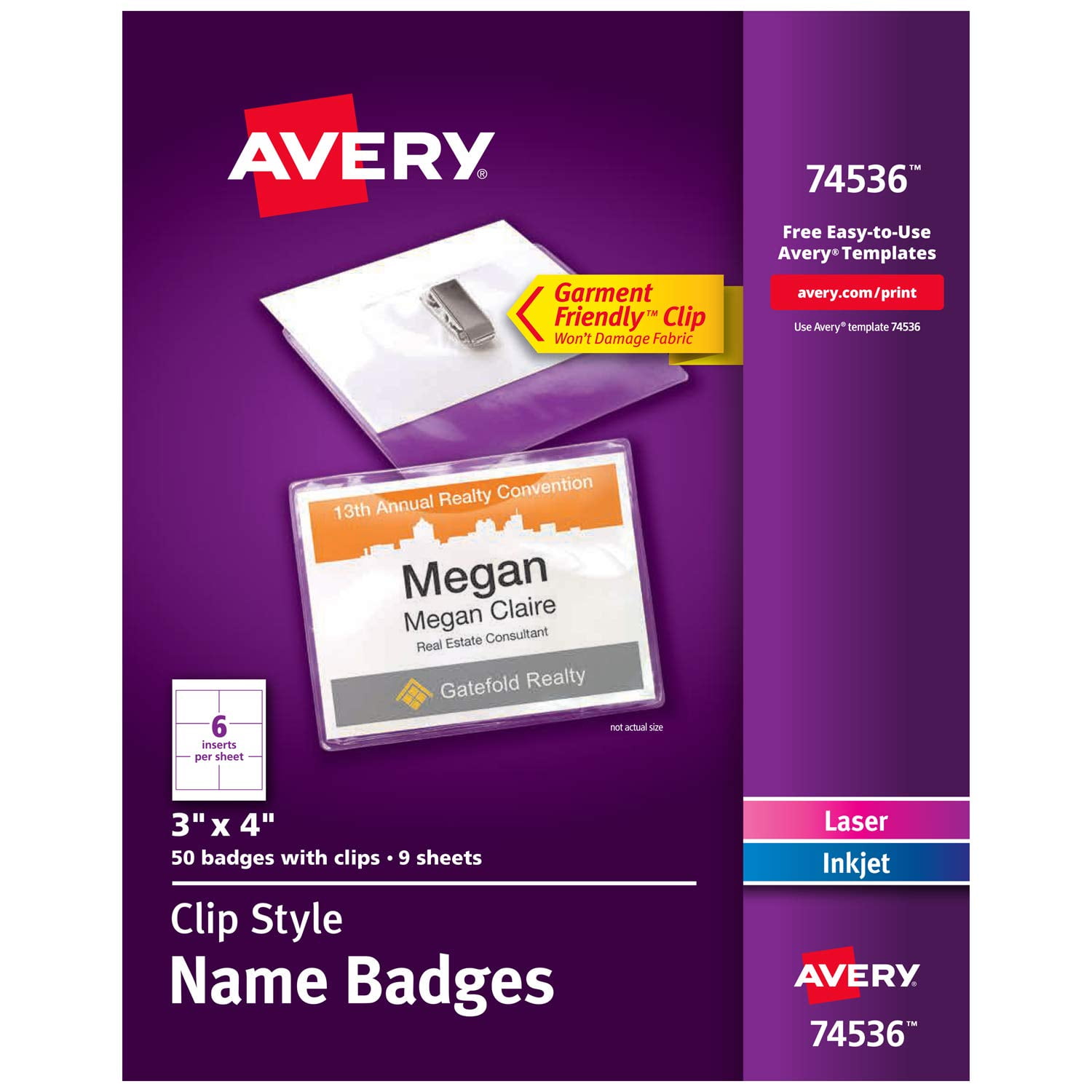 Clip Name Badges Print Or Write 3 X 4 50 Inserts Badge Holders 