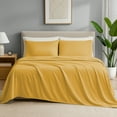 thumbnail image 2 of IR Imperial Rooms Solid Bed Sheet Set 1800 Series Kids Deep Pocket Soft Sheet Microfiber Ochre Twin 3 Piece, 2 of 8