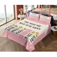 thumbnail image 4 of Ambesonne Emoji Fitted & Top Sheet Set with Sham, Modern Kiss Coffee Face Pizza, Pale Pink and Eggshell, 4 of 5