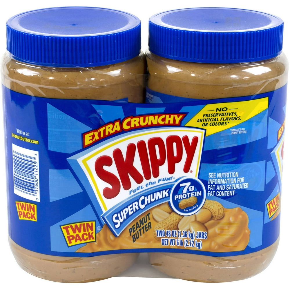 Skippy Extra Crunchy Peanut Butter, 48 oz, (Pack of 2)