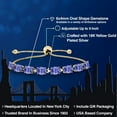 thumbnail image 2 of Gem Stone King 18K Yellow Gold Plated Silver Blue Tanzanite Tennis Bracelet for Women (6.00 Cttw, Gemstone December Birthstone, Oval 7X5MM, Fully Adjustable up to 9 inch), 2 of 6