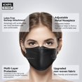 thumbnail image 3 of Máscaras faciales Keangs KN95, paquete de 100, transpirables, negras, para adultos, 3 of 7