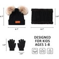 thumbnail image 6 of Monebena Kids Winter Beanie Hat Scarf Gloves Set Knit Warm Toddler Winter Cap Gloves Neck Warmer for Boys Girls 1-8 Year M01, 6 of 14
