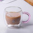 thumbnail image 1 of Taza de de doble pared Resistente al calor a prueba de explosiones Vasos para beber Té de oreja de gato Tazas para té Café Chocolate Linea blanca Macarena Taza de café, 1 of 8