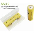 thumbnail image 4 of HUGFEGWE 2 x 18650 Battery Storage Case Holder Organizer Box Transparent 2Pcs CA919-114774, 4 of 6