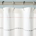 thumbnail image 5 of Town & Country Everyday Solana Textured Woven Stripe Cotton Shower Curtain, White/Grey/Blush, 70"x72", 5 of 10