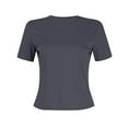 thumbnail image 5 of LADIGASU Women's Short Sleeve Solid Color Basics Crewneck Casual Top Pullover T-shirt, Mothers Day Fashion Gifts, 5 of 5