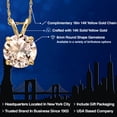 thumbnail image 2 of Gem Stone King 14K Yellow Gold Peach Morganite Pendant Necklace for Women | 1.70 Cttw | Gemstone October Birthstone | Round 8MM | With 18 inch Chain, 2 of 6