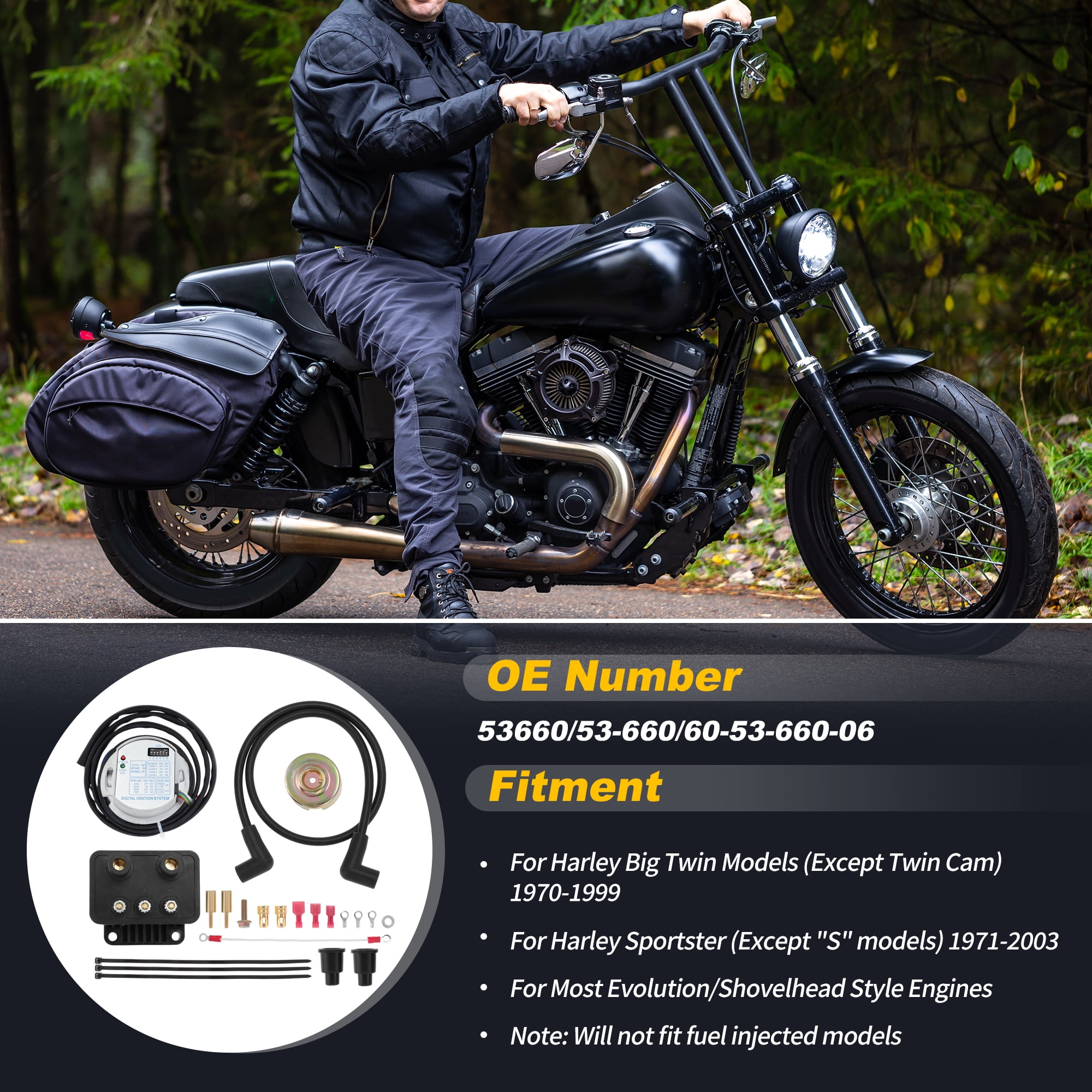 Unique Bargains 53-660 Single Fire Programmable Ignition Coil Kit for Harley