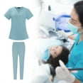 thumbnail image 6 of Nursing Scrub Set Lightweight Workwear Scrubs for Nurse Yoga Jogger Doctors Light Blue Color M, 6 of 9
