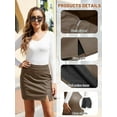 thumbnail image 5 of Womens Fuax Leather Skirt High Waisted Bodycon Pencil Mini Skirts with Shorts, 5 of 13