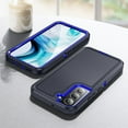 thumbnail image 3 of JTCASES for Samsung Galaxy S23 Case, Shockproof Anti-drop PC Frame Anti-slip Strip Silicone Back Shell Rugged Anti-scratch for Samsung Galaxy S23 (6.1" 2023) - Black+Blue, 3 of 8