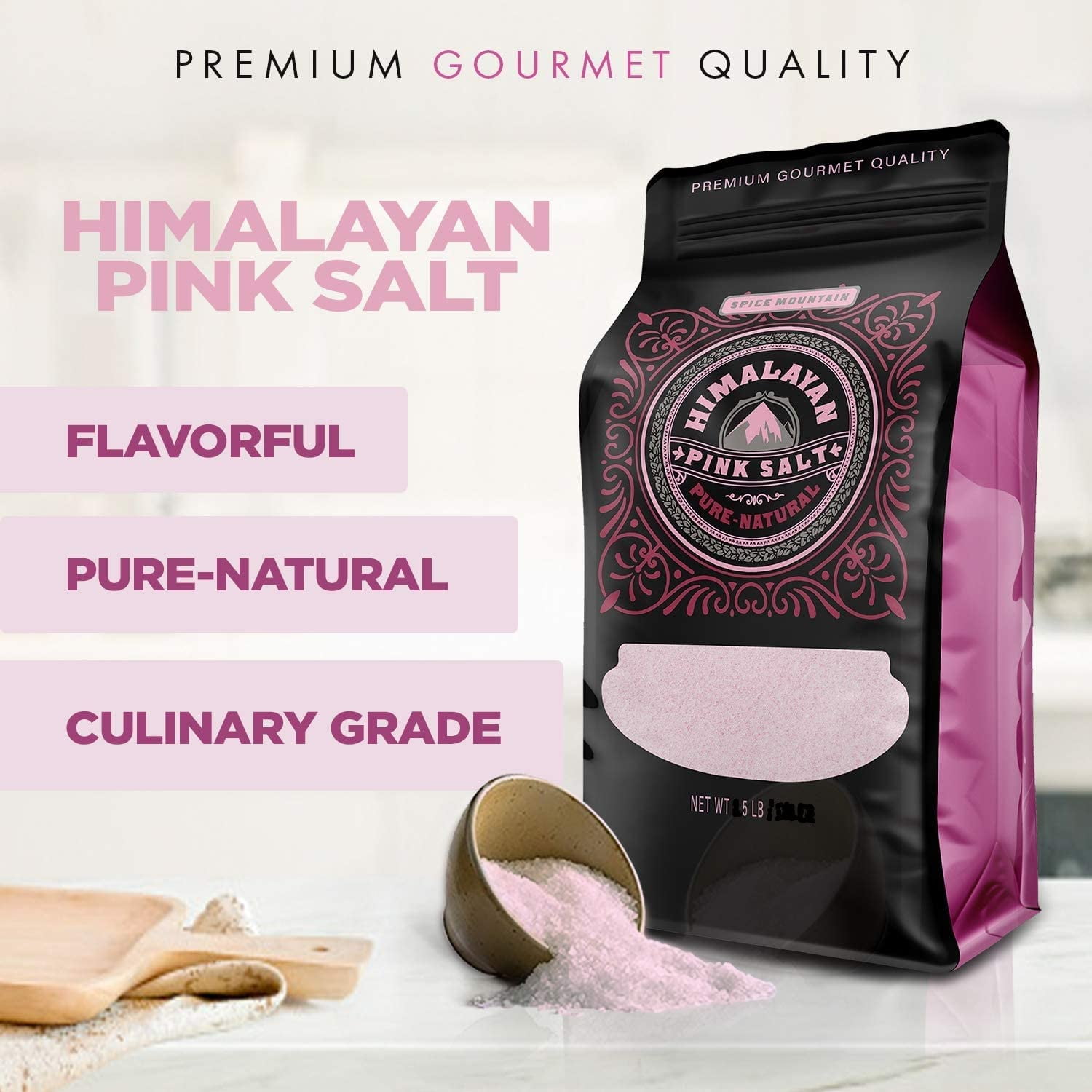 Maven Wholefoods Coarse Sea Salt 1kg | Natural & Unrefined | Pure Crystals For Cooking, Bath & Body | Vegan, Additive-Free, Non-GMO | Resealable Pouch | UK Packed