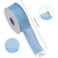 thumbnail image 3 of Burlap Baby Blue Wired Ribbon, 1 1/2 inch 10 Yard, Jute Ribbon for Decoration Bows Craft Gift Wrapping Wreath Sewing, 3 of 9
