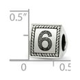 thumbnail image 2 of Sterling Silver Reflections Number 6 Triangle Block Bead Charm - Measures 8.18x8.18mm Wide, 2 of 2
