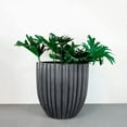 thumbnail image 4 of Ecobo 15.7" Tall, Eco-Friendly Round Planter Indoor/Outdoor use, Durable, Versatile & Lightweight, Designed by Brazilian Artisans, Contemporary All-Weather Design –Dark Gray, 4 of 4