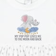 thumbnail image 4 of Inktastic My Pop Pop Loves Me to the Moon and Back Elephants in Clouds Girls Baby Dress, 4 of 5