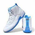 thumbnail image 2 of Ni - ke Ni - ke Air Jordan 12 Retro Shoes Melo White University Blue CT8013-112 Mens Size 9, 2 of 5