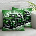 thumbnail image 3 of GOSMITH St Patricks Day Decorations Pillow Covers Green Buffalo Plaid Clover Leaves Throw Pillows Irish Lucky Shamrock Cushion Case Outdoor Indoor Decorative Pillowcase for Couch Sofa Car, 3 of 5