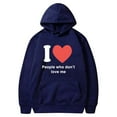thumbnail image 1 of Penkiiy Chandail à Capuche Unisexe pour Hommes, Imprimé Saint-Valentin, TP Marine, 1 of 2
