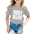 thumbnail image 1 of Girls Softball under Shirts Ruffle Girl Clothes Children's Casual Letter Pattern Print Multicolor Round Neck Short Sleeves, 1 of 4