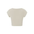thumbnail image 6 of Coduop Women Short Sleeve Crop Tops Solid Color Knit Rib V-Neck Summer Slim Fit T-Shirts, 6 of 9