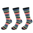 Men's Rayon from Bamboo Classic Wicking Soft Casual Dress Stripe Socks