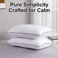 thumbnail image 4 of 20 x 28 in. Hypoallergenic Blue Edged 100% Cotton Queen Hotel Pillow, Easy Care-Queen, 2-Pack, 4 of 7