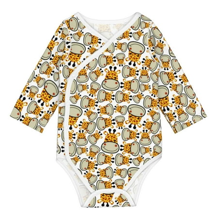 

Matuu Giraffes Head for Baby Long-Sleeve Bodysuit Soft Cotton Comfortable and Breathable Perfect for Newborns and Infants