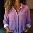 thumbnail image 2 of Breezora Women's Blouse Waffle Texture Button Down Long Sleeve Fall Shirt for Cozy Work and Camping Comfort XXL Size Pink, 2 of 7