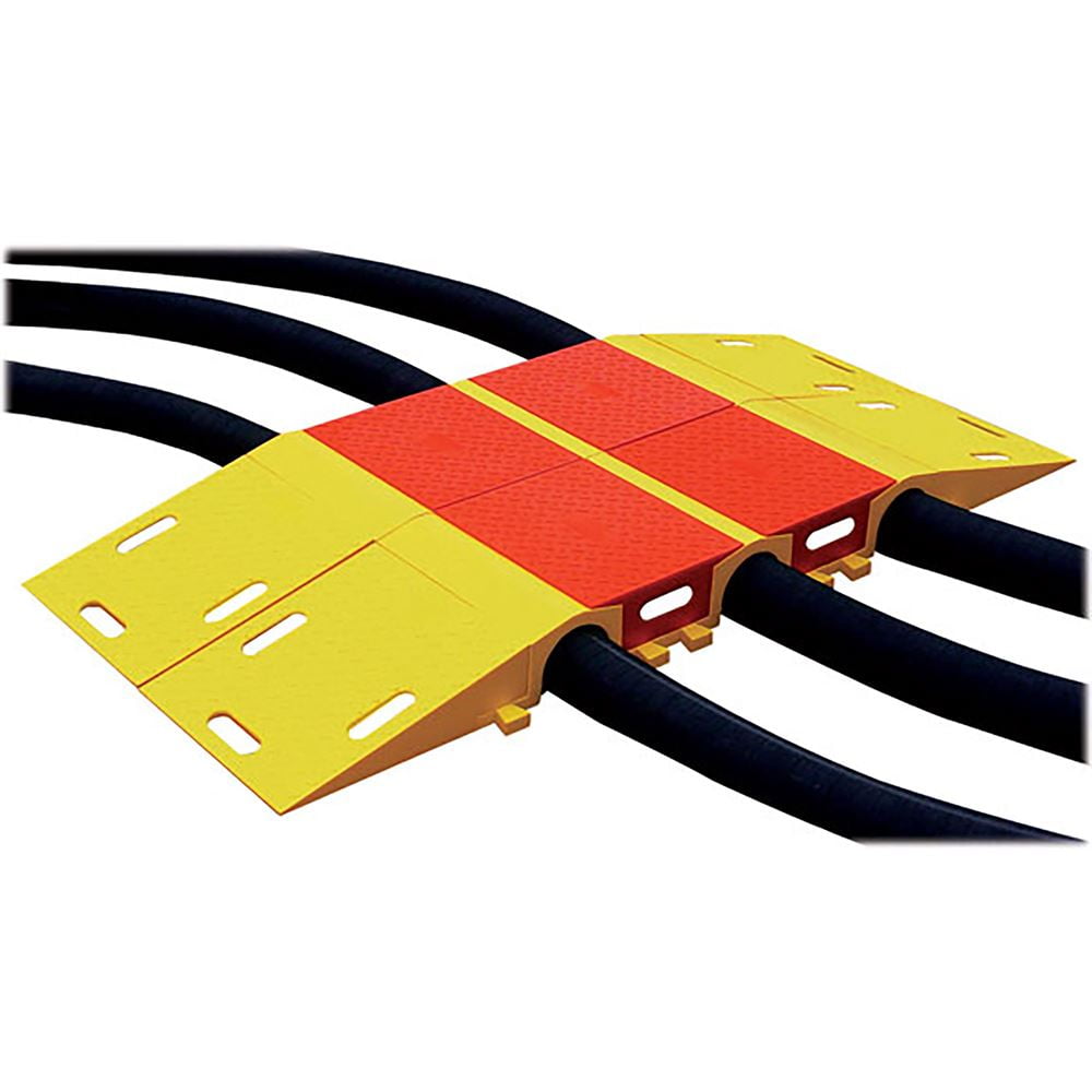 3.88 Height Diamondback UHB2025 Polyurethane Single Tunnel Modular Cable and Hose Bridge System for 3 Lines 34.75 Length 16 Width Yellow