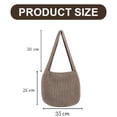 thumbnail image 2 of Bolso de hombro para mujer Bolso de crochet hecho a mano Bolso de hombro grande Bolso de lona Bolso de mano lindo Caqui, 2 of 5