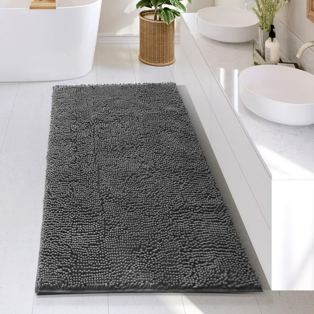 Alfombra de baño Hearth & Harbor Chenille, 66 x 111 cm, antideslizante