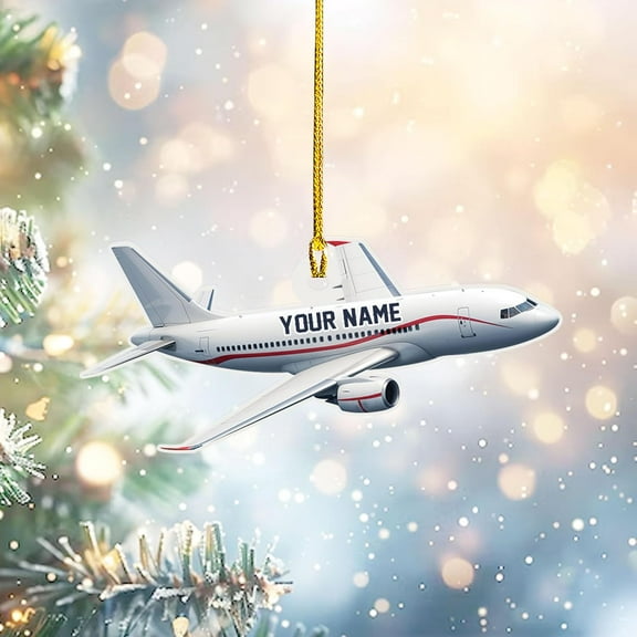 Customized Airplane Ornament, Personalized Name & Text Pilot Ornament Christmas 2025, Airplane Pilot Ornament, Airplane Ornament Hanging Christmas Tree, Pilot Captain Ornament (Acrylic, Style 10) -