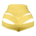 thumbnail image 6 of Wang6 Womens Plus Size Cut out Yoga Shorts Booty Butt Lifting Scrunch Shorts High Waisted Workout Gym Active Hot Pants Yellow XS, 6 of 6