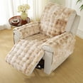 thumbnail image 2 of Plush Recliner Slipcover Home Fluffy Recliner Chair Slipcover Non Back Fuzzy Fluffy Reclining Couch Cover Soft Comfort Sofa Slipcover Washable Furniture Protector (Light Brown), 2 of 6