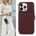 thumbnail image 4 of iPhone 13 pro max Phone case Wallet with Zipper Card Holders for Women, iPhone 13 pro max Case Wallet with Credit Card with Ring Kickstand Zipper Stand Case for iPhone13promax - Red Wine, 4 of 18