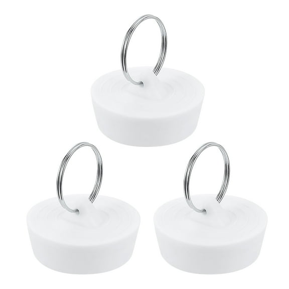 Uxcell 3 Pack Rubber Sink Plug, Bathtub Drain Stopper Fit for 1-3/8" to 1-1/2", White