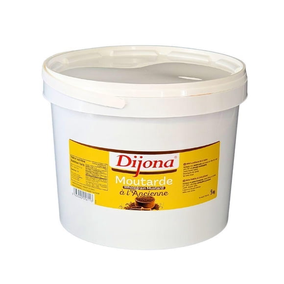 Dijona Whole Grain Mustard - Bold Flavor with Textural Depth - 5kg - 1ct - Perfect Condiment for Gourmet Delights (1ct)