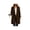 Coffee, variant on Zynoxe Womens Jackets With Side Pockets Classic Notched Lapel Button Winter Jackets for Women Relaxed Mid‑Length Long Sleeve Coat Versatile Solid Color Casual Overcoat S