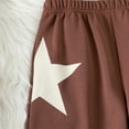 thumbnail image 5 of Sweat Suits for Girls Girls Fall Winter 2 Piece Outfit Hooded Long Sleeve Star Print Top and Pants Soft Casual Coordinated Playwear Fashion Attire Kids Sweatsuit Brown 2 Years-3 Years, 5 of 7